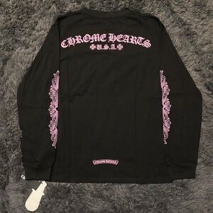 Chrome Hearts Black and Pink Long Sleeve Top